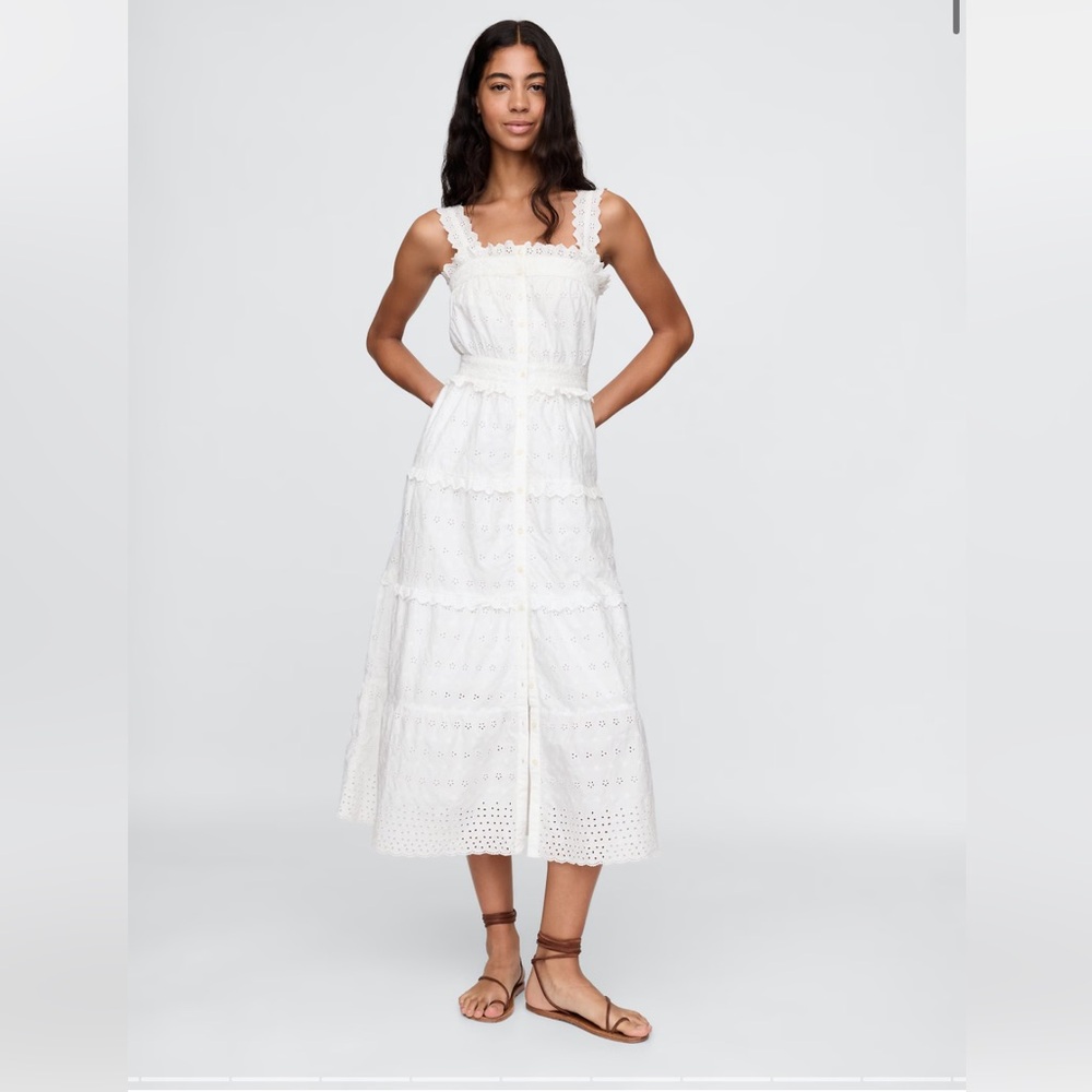 Chic White Lace Midi Dress